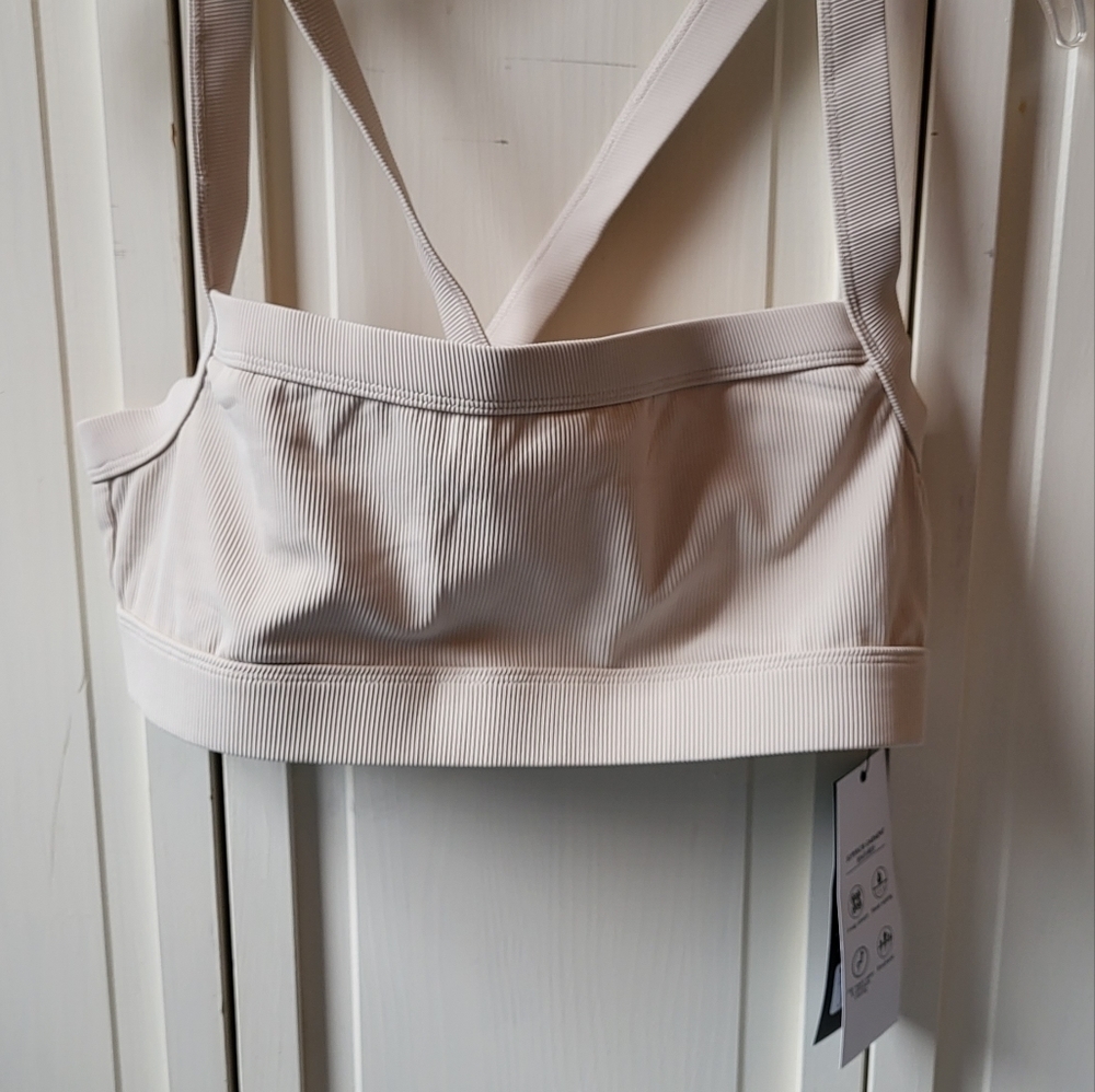 Glyder Ribbed Directional Oatmilk Bra XL